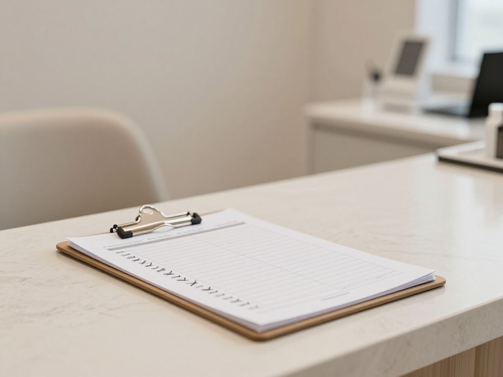 A clinic consultation room prepared for a patient appointment